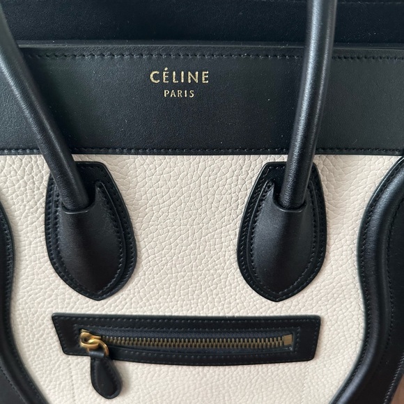 Celine Tricolor Tote Bag in Green, Cream and Black New!